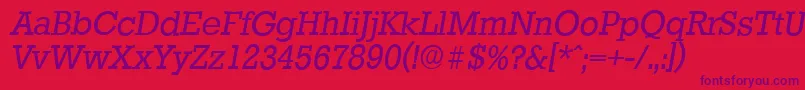 StaffordserialItalic Font – Purple Fonts on Red Background