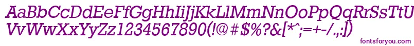 StaffordserialItalic-Schriftart – Violette Schriften auf weißem Hintergrund