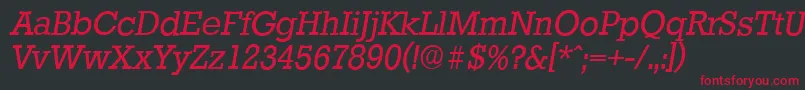 Шрифт StaffordserialItalic – красные шрифты на чёрном фоне