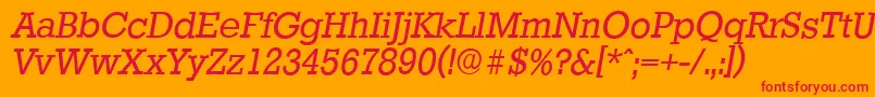 StaffordserialItalic Font – Red Fonts on Orange Background