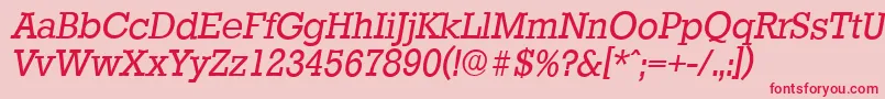 StaffordserialItalic Font – Red Fonts on Pink Background