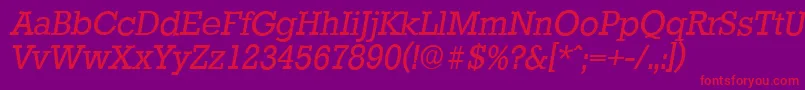 StaffordserialItalic Font – Red Fonts on Purple Background