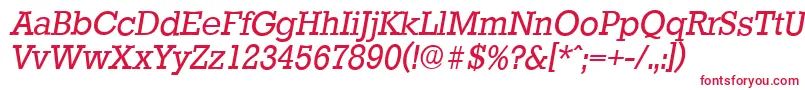 フォントStaffordserialItalic – 白い背景に赤い文字