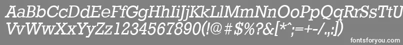フォントStaffordserialItalic – 灰色の背景に白い文字