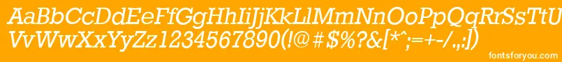 フォントStaffordserialItalic – オレンジの背景に白い文字