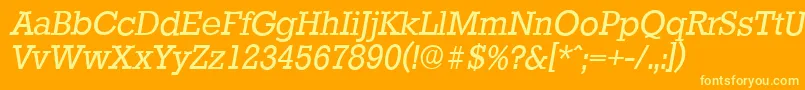 StaffordserialItalic Font – Yellow Fonts on Orange Background