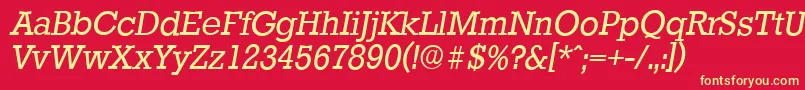 StaffordserialItalic Font – Yellow Fonts on Red Background