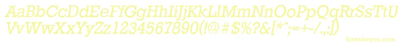 StaffordserialItalic-Schriftart – Gelbe Schriften auf weißem Hintergrund