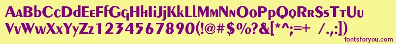 Pentaboldc Font – Purple Fonts on Yellow Background