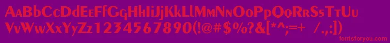 Pentaboldc Font – Red Fonts on Purple Background