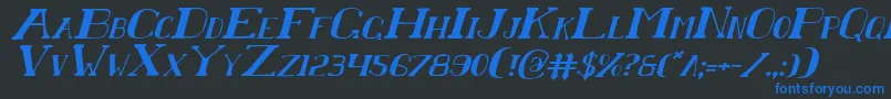 Chardini Font – Blue Fonts on Black Background