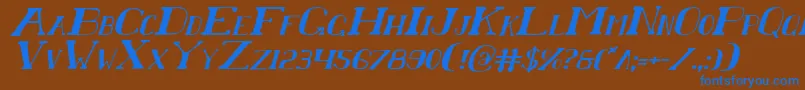 Chardini Font – Blue Fonts on Brown Background
