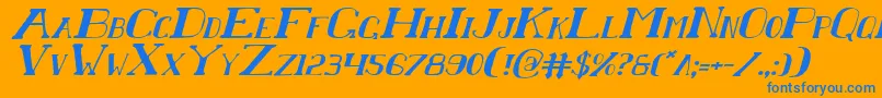 Chardini Font – Blue Fonts on Orange Background