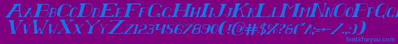 Chardini Font – Blue Fonts on Purple Background