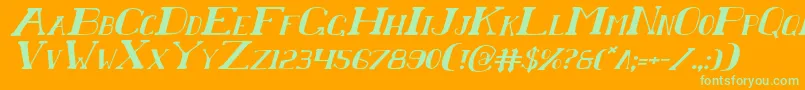 Chardini Font – Green Fonts on Orange Background