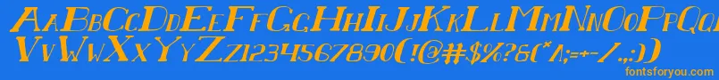 Chardini Font – Orange Fonts on Blue Background
