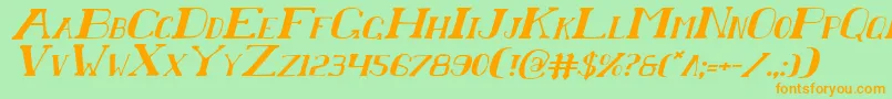 Chardini Font – Orange Fonts on Green Background