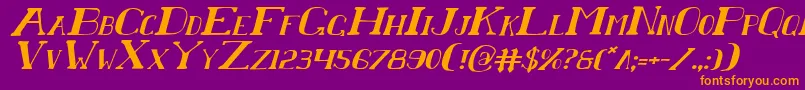 Chardini Font – Orange Fonts on Purple Background