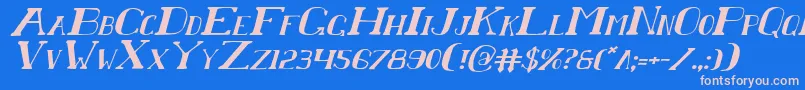 Chardini Font – Pink Fonts on Blue Background