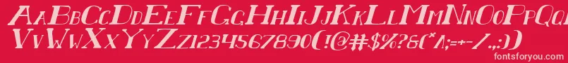 Chardini Font – Pink Fonts on Red Background