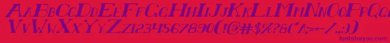 Chardini-Schriftart – Violette Schriften auf rotem Hintergrund