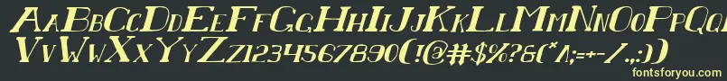 Chardini Font – Yellow Fonts on Black Background