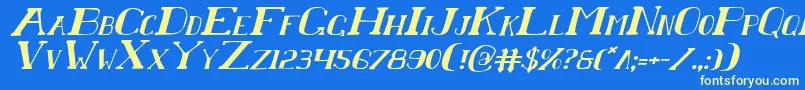 Chardini Font – Yellow Fonts on Blue Background