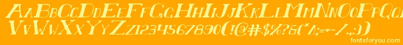Chardini Font – Yellow Fonts on Orange Background