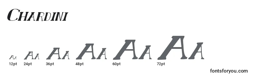 Chardini Font Sizes