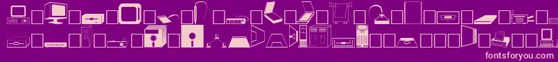 PcDingbatsNormal Font – Pink Fonts on Purple Background