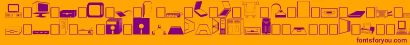Шрифт PcDingbatsNormal – фиолетовые шрифты на оранжевом фоне