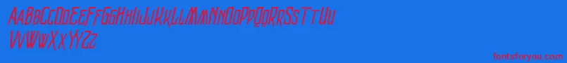 VtksRaladeira2 Font – Red Fonts on Blue Background