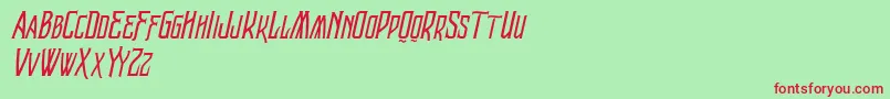 VtksRaladeira2-Schriftart – Rote Schriften auf grünem Hintergrund