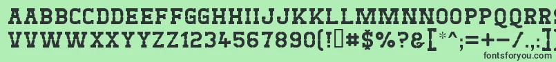 フォントWesttest – 緑の背景に黒い文字