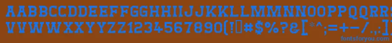 フォントWesttest – 茶色の背景に青い文字