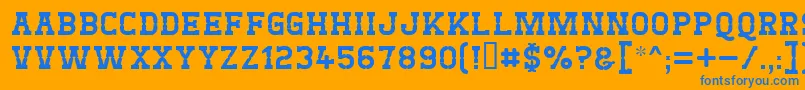 Westtest Font – Blue Fonts on Orange Background