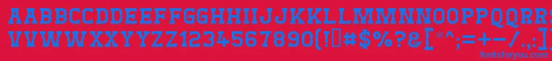 Westtest Font – Blue Fonts on Red Background