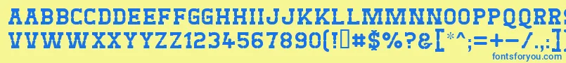 Westtest Font – Blue Fonts on Yellow Background