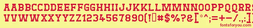 Westtest Font – Red Fonts on Yellow Background