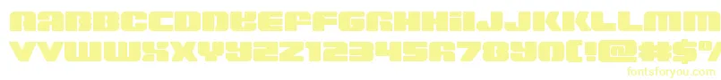 Capricusstraight-Schriftart – Gelbe Schriften auf weißem Hintergrund