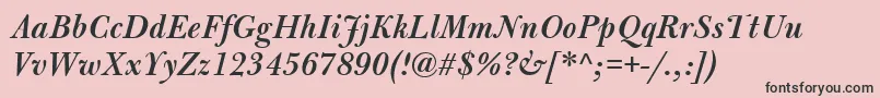 BulmerMtSemiboldItalic Font – Black Fonts on Pink Background
