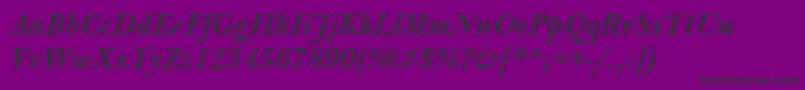 Шрифт BulmerMtSemiboldItalic – чёрные шрифты на фиолетовом фоне