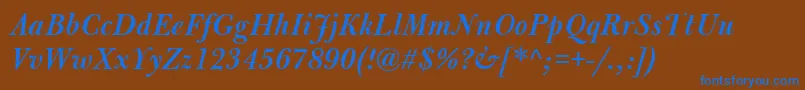 Шрифт BulmerMtSemiboldItalic – синие шрифты на коричневом фоне