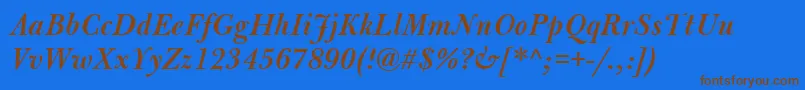 BulmerMtSemiboldItalic Font – Brown Fonts on Blue Background