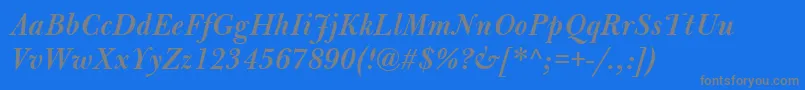 BulmerMtSemiboldItalic Font – Gray Fonts on Blue Background