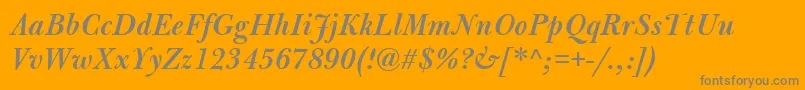 BulmerMtSemiboldItalic Font – Gray Fonts on Orange Background