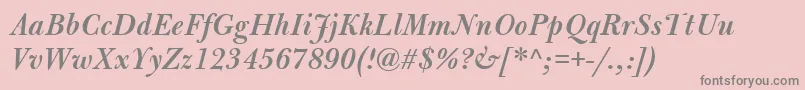 BulmerMtSemiboldItalic Font – Gray Fonts on Pink Background