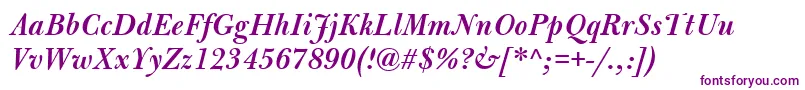 BulmerMtSemiboldItalic Font – Purple Fonts on White Background