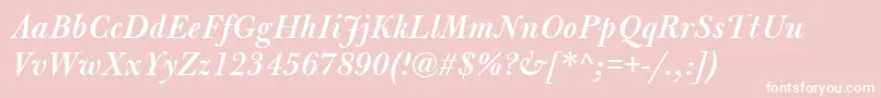 BulmerMtSemiboldItalic Font – White Fonts on Pink Background