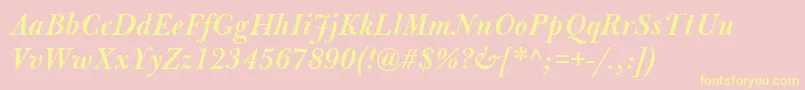 BulmerMtSemiboldItalic Font – Yellow Fonts on Pink Background